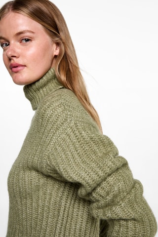 Pull-over maille col montant - Vert