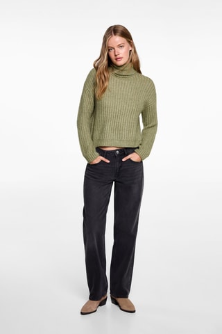 Pull-over maille col montant - Vert