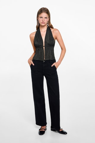 Top Lurex dos nu - Noir