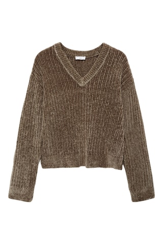 Pull-over à col en V - Marron