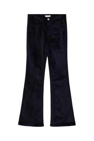 Pantalon velours évasé - Bleu marine