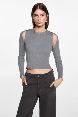 Jean style jupe-culotte poches - Anthracite