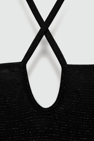 Top maille Lurex texturé - Noir