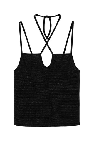 Top maille Lurex texturé - Noir