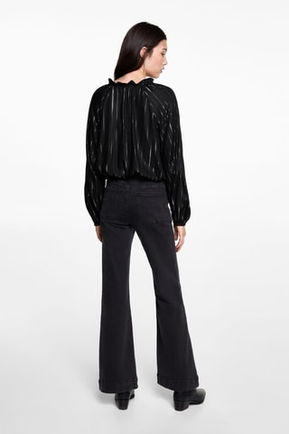 Blouse lurex rayures - Noir
