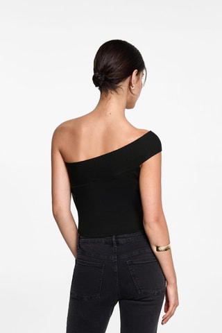 Top uni asymétrique - Noir