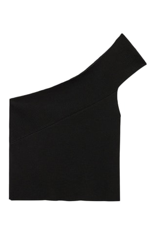 Top uni asymétrique - Noir