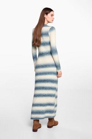 Robe en maille à rayures - Bleu