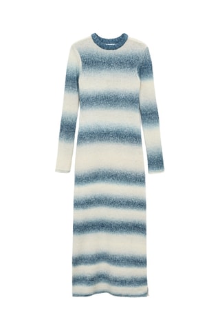Robe en maille à rayures - Bleu