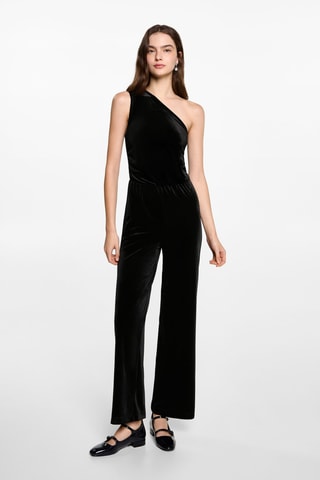 Combinaison velours asymétrique - Noir