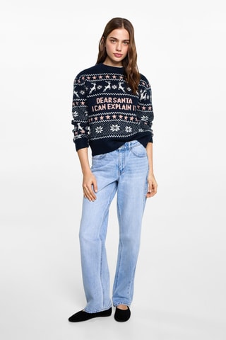 Pull-over Noël jacquard - Bleu marine