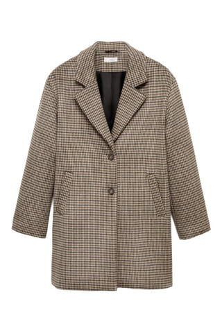 Manteau pied-de-coq - Marron