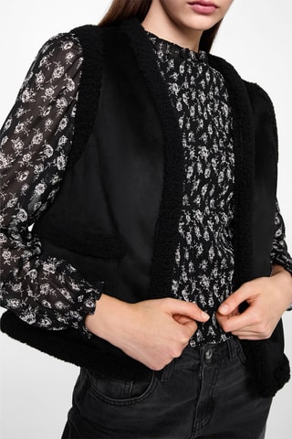 Gilet combiné moutonné - Noir