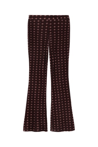Legging flare imprimé velours - Grenat