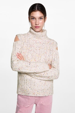 Pull-over maille ouvertures - Ecru