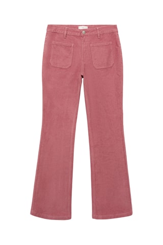 Pantalon flare velours côtelé - Cerise