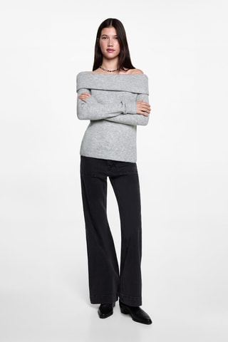 Pull maille épaules dénudées - Gris
