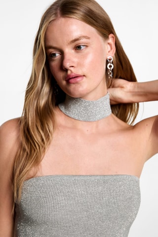 Top Lurex ras-de-cou - Argenté