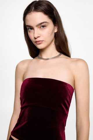 Top bandeau velours - Grenat