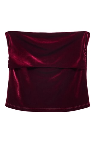 Top bandeau velours - Grenat