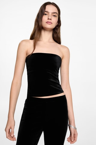 Top bandeau velours - Noir