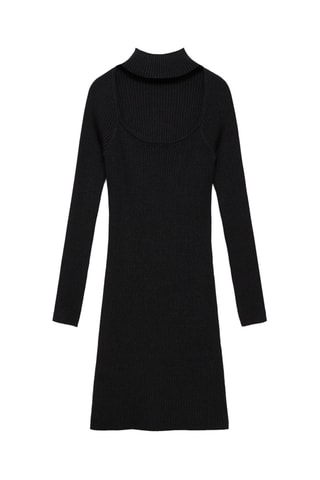 Robe maille côtelée Lurex - Noir