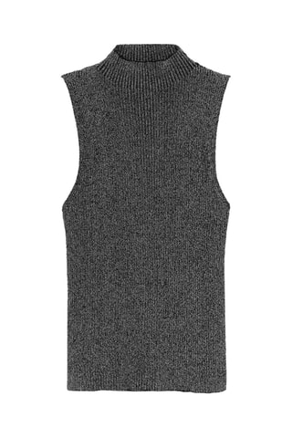 Top à col roulé en lurex - Noir
