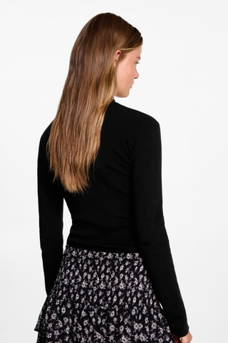 T-shirt crop ouverture - Noir