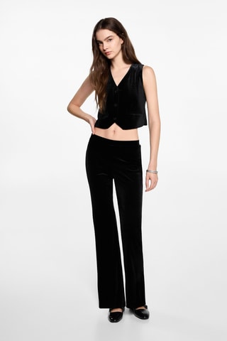 Gilet velours crop - Noir