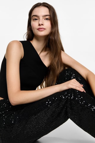 Pantalon paillettes - Noir