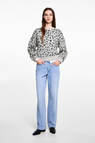 Pull-over motif léopard - Noir