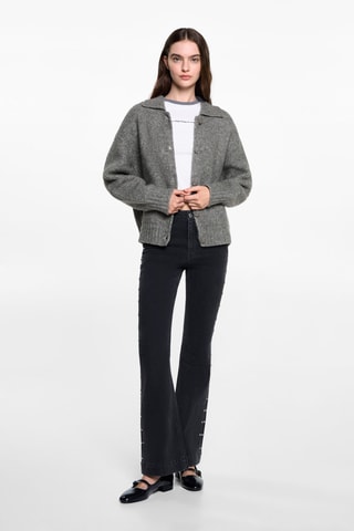 Cardigan col polo - Gris