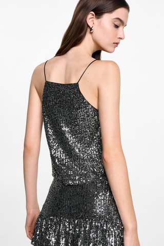 Top à paillettes - Argenté