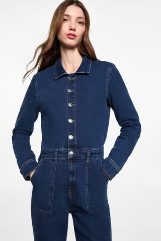 Combinaison évasée denim - Bleu