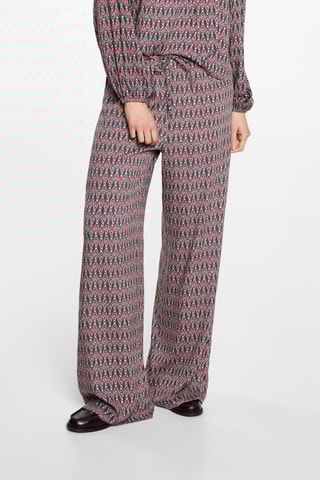 Pantalon fluide imprimé - Grenat