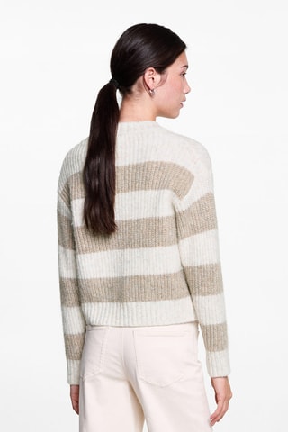 Pull-over en maille à rayures - Beige