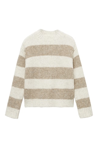 Pull-over en maille à rayures - Beige