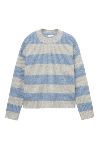 Pull-over en maille à rayures - Bleu clair