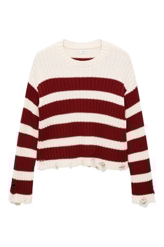 Pull-over en maille à rayures - Grenat