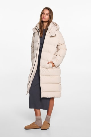 Anorak long matelassé - Beige