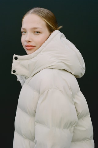 Anorak long matelassé - Beige