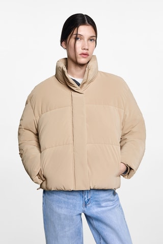 Anorak matelassé imperméable à losanges - Beige