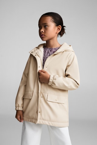 Manteau imperméable à capuche - Ecru