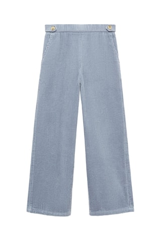 Pantalon style jupe-culotte velours côtelé - Bleu