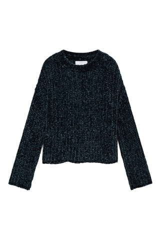Pull-over maille chenille - Vert foncé