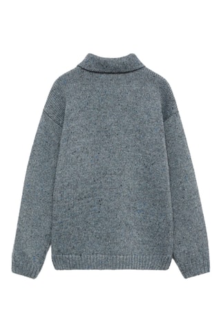 Pull-over maille col polo - Gris