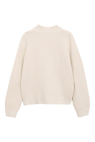 Pull-over maille col montant - Ecru