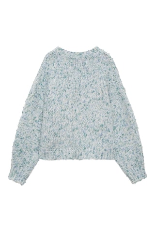 Pull-over bicolore maille - Vert d'eau