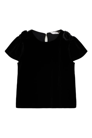 T-shirt velours nœud - Noir