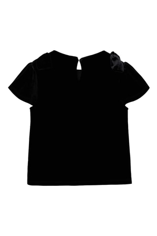 T-shirt velours nœud - Noir